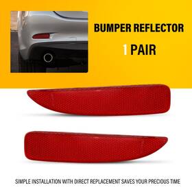 D350515m0e Auxito Fit For 2014-2018 Mazda 6 2 Pcs Rear Bumper Trim Reflectors Lh Rh Set Red