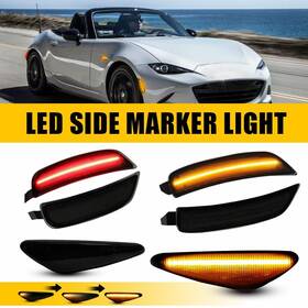 Dke-kef-84412 Auxito Smoke Front Rear Sequential Led Side Marker Light Set For Mazda Mx5 Miata / Rx8
