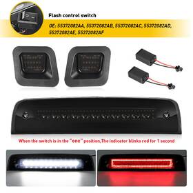 Gwscd-hx-ram-09-18 Auxito 1 For 09-2018 Dodge Ram 1500 2500 Led 3rd Third Brake Light License Plate Us