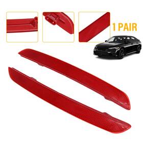 Hgd-civic-22-23 Auxito Red Len Rear Bumper Reflector Marker Left And Right Pair For 2022-2023 Honda Civic