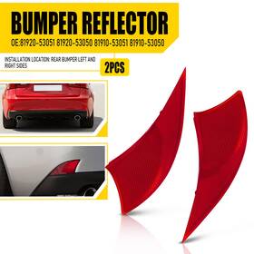 Hgd-is250-14-20 Auxito Oe-spec Red Lens Rear Bumper Reflector Covers For 2014-2020 Lexus Is Is250 Is350