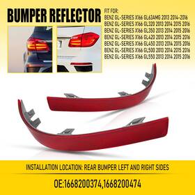 Hgd-x166-13-16l Auxito Lh Rh Rear Bumper Reflector For 2013-16 Mercedes-benz Gl-class X166 Gl350 Gl450