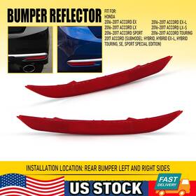 33505t2aa11 Auxito Oe Rear Bumper Reflector Light Lamp 2016-17 For Honda Case Accord Ex-l Lx Red Abs N
