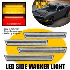 Ip67 Auxito Oem#lac 337 885 308 4pcs Len Clear Side Marker Signal Turn Light Fit For 15-22 Dodge Challenger