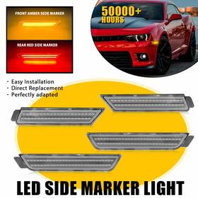 Ip67 Auxito Oem#lac 538 215 885 4x Side Clear Marker Lens Signal Turn Fit Light 2010-2015 Chevrolet Camaro