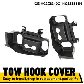 Tckg-f250-17-19 Auxito Front Bumper Hook Tow Eye Hole Cover Cap For Ford F-350 Super Duty 2017-2019 Abs