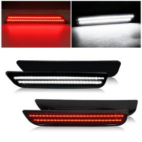 Yzb-mustang-10-14 Auxito Smoked Lens Front White Rear Red Led Side Marker Lights For 10-14 Ford Mustang