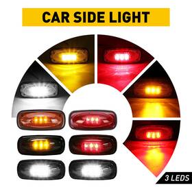 Yzb-ram-03-09-ry Auxito For 03-09 Dodge Ram 3500 Led Fender Side Dually Red Marker Amber Bed Light 12x P