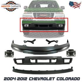 9597854 Azlyn Carparts New Front Bumper Primed Kit Fog Lights Valance For 2004-12 Colorado / Canyon