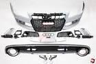 Bkm 16 A7 C7 1 Set Black-black Bk Motorsport Audi Facelit Rs Style Front Bumper Black Grille
