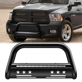 Wo660946 Black 3inch For 2009-2018 Dodge Ram 1500 Bull Bar Bumper Guard Grille With Led Lights