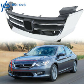 Yi97321t Black And Chrome Front Bumper Hood Grill For Honda Accord 4-door 2013/2014/2015
