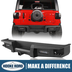 Bxg.3032 Black Steel Reaper Rear Bumper With 2inch Hitch Receiver For Jeep Wrangler Jl 18-22