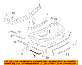 51127135587 Bmw Oem 06-08 750i Rear Bumper Components-finish Molding