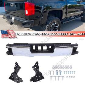 Store2024 Bodykits 84204606 New Chrome Rear Bumper For 2014-2018 Chevrolet Silverado Gmc Sierra 1500 With Park