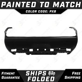 Ch1100996 Bumpers That Deliver New Painted Px8 - Black Rear Bumper Cover For 2015-2023 Dodge Challenger 15-23