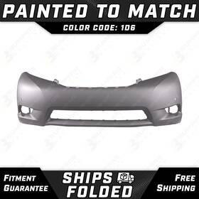 To1000368 Bumpers That Deliver New Painted 1d6 Silver Front Bumper Cover For 2011-2017 Toyota Sienna Limited