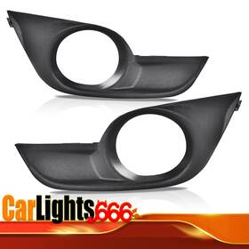 C-02flc1625abk Carlights Bumper Fog Lights Lamps Trim Covers Bezels 2x Fit For 2013-15 Nissan Altima