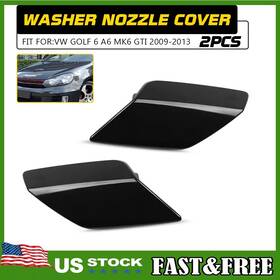 5k0955109a Carparsafer Pair Black Front Headlight Washer Cover Cap For 2009-13 Vw Golf Gti Mk6 1 10x