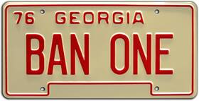 Celebrity Machines 810376032556 Smokey And The Bandit Ban One Metal Stamped License Plate Tan
