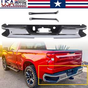 Gm1103216 Cequent Unbranded For 2019-up Chevy Silverado 1500 Gmc Sierra Rear Bumper Assembly Chrome Steel