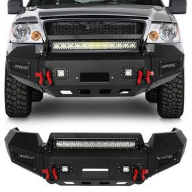 Cf174818sa01 Cfsa For 2004-2008 Ford F-150 Black Off-road Front Bumper With D-ring And Winch Seat
