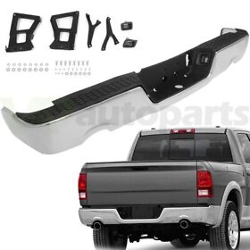 V163577p01 Chrome Rear Bumper Assembly With Dual Exhaust For 2009-2018 Dodge Ram 1500