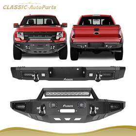 Cap83980401s Classic-autoparts Steel Front Rear Bumper With Led Lights Bulkier For 2009-2014 Ford F150 Svt Raptor