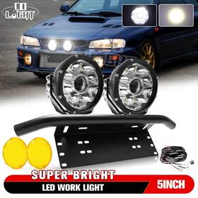 Dy-70302002 Colight 70201010 70203009 For Forester Impreza Wrx Bull Bar License Plate Bracket And 5 Inch Led Work Lights Kit