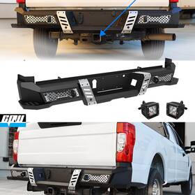 Nf201b101s Cpw Steel Black Rear Bumper For 2017-2025 F-250 F-350 Super Duty With Pod Led Lights