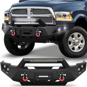 Bp-r1001-2022023 Crazemotor Front Bumper With Winch Plate Sensor Holes For 2010-2018 Dodge Ram 2500 3500hd