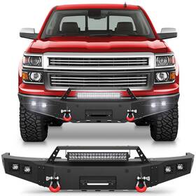 Bt-2022321-310 Crazemotor For 2014-2015 Silverado 1500 Front / Rear Bumper With Sensor Holes And Led Lights New