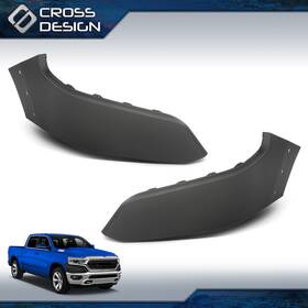 Big20260205-46 Crossdesign Fit For 2019-22 Dodge Ram 1500 4dr Black Filler Panel Bumper Molding Set