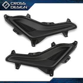 Crossdesign Ht-02flc3126abk 1pair Fog Light Covers Fit For 2014 2015 2016 Hyundai Elantra Front Left And Right