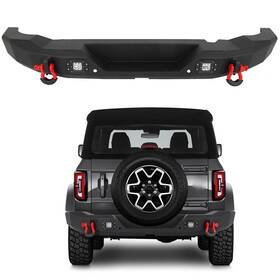 12279471 Csdex Black Steel Rear Bumper For 2021 2022 2023 Ford Bronco With Led Lights D-rings