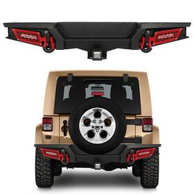 12280841 Csdex Rear Bumper With Led Lights For Jeep Wrangler Jk/jku 2007 2008 2009 2010 2011-2018
