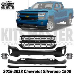 15991463 Evan Fischer Front Bumper Primed And Grille Assembly Kit For 2016-2018 Chevrolet Silverado 1500