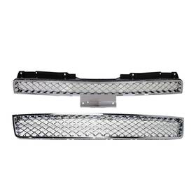 17006887 Evan-fischer Grille Assembly Kit For 2007-2014 Chevrolet Tahoe Chrome Shell And Insert