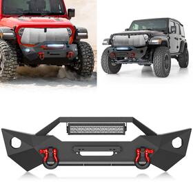 Aocb070068159 Eyouhz Stubby Front Bumper With D-rings For 2018-2025 Jeep Wrangler Jl Jlu And 2020-2025 Jt