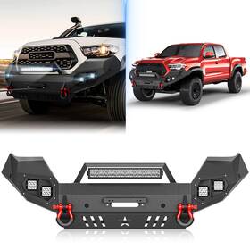 Aocb070073159 Eyouhz Front Bumper With Skid Plate And Sensor Holes For 2016-2023 Toyota Tacoma 3rd Gen