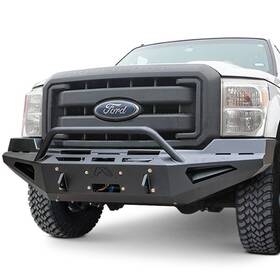 Fs11-rs2562-1 Fab Fours For Ford F-250 Super Duty 11-16 Front Bumper Red Steel Full Width Black Powder