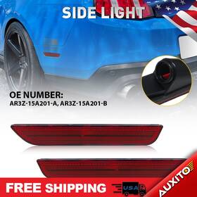 Yzb-mustang-10-14-kkr Fancyautoworld 2010-2014 For Mustang Ford Lens Red Rear Led Side Bumper Marker Lights 2pcs