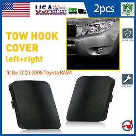 Fit For Toyota Rav4 2006-2008 2x Front Left Right Bumper Tow Hook Eye Cover Cap