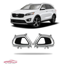 Samrflc059 Fits 2016-2018 Kia Sorento Ex L Lx Front Fog Light Covers Bezels Set R