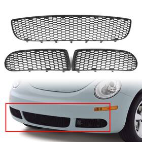1c0807683h Flashbuyeasy Front Bumper Center Grille Fog Light Grill Set For Volkswagen Beetle 2005-2010