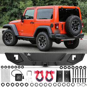 Ja-jk01b102-bx For 2007-2018 Jeep Wrangler Jk Rear Bumper With Led Brake Lights Powder Coated