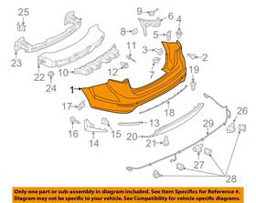 D2bz17906bc Ford Oem 14-19 Fiesta Rear Bumper Components-bumper Cover