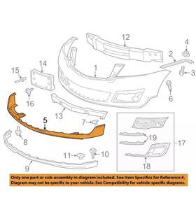 20983796 Gm Oem Chevrolet 13-17 Traverse Front Bumper Grille-lower Cover