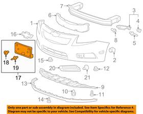 95094483 Gm Oem Chevrolet 11-14 Cruze Front Bumper Grille-license Bracket