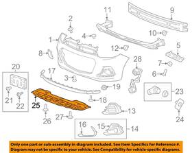 95244557 Gm Oem 16-22 Spark Front Bumper Grille Components-under Cover